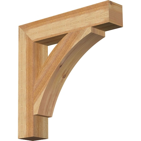 Ekena Millwork Thorton Block Rough Sawn Bracket, Western Red Cedar, 4"W x 22"D x 22"H BKT04X22X22THR05RWR